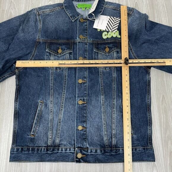 Free People x SANDRINE ROSE Tres Cool Oversized Denim Jean Jacket Medium Wash S - Picture 7 of 9